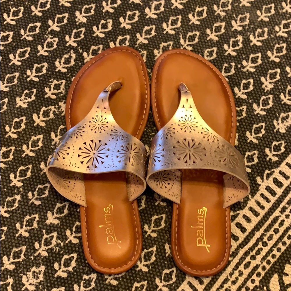 Metallic sandals